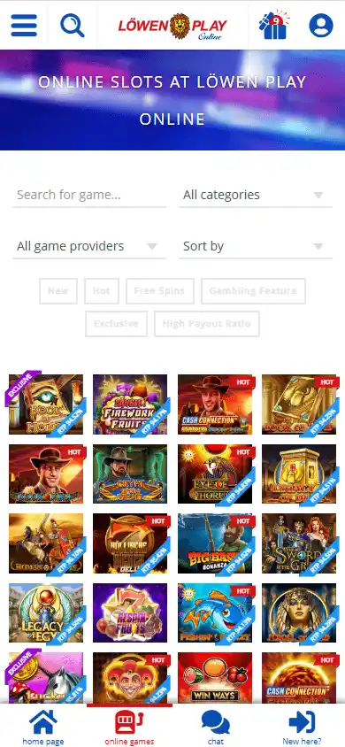 Löwen Play Casino screenshot 6