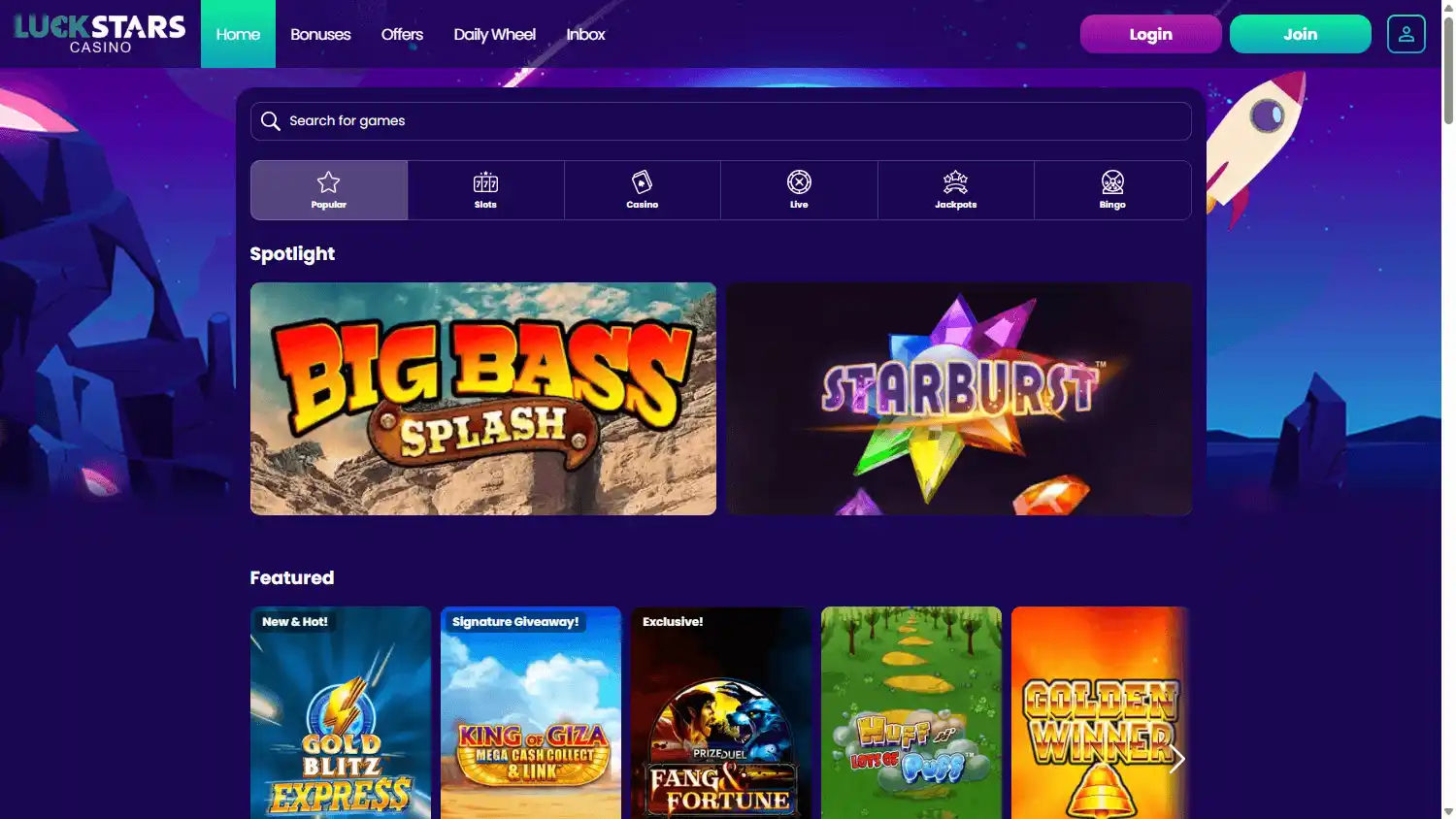 Luck Stars Casino screenshot 2