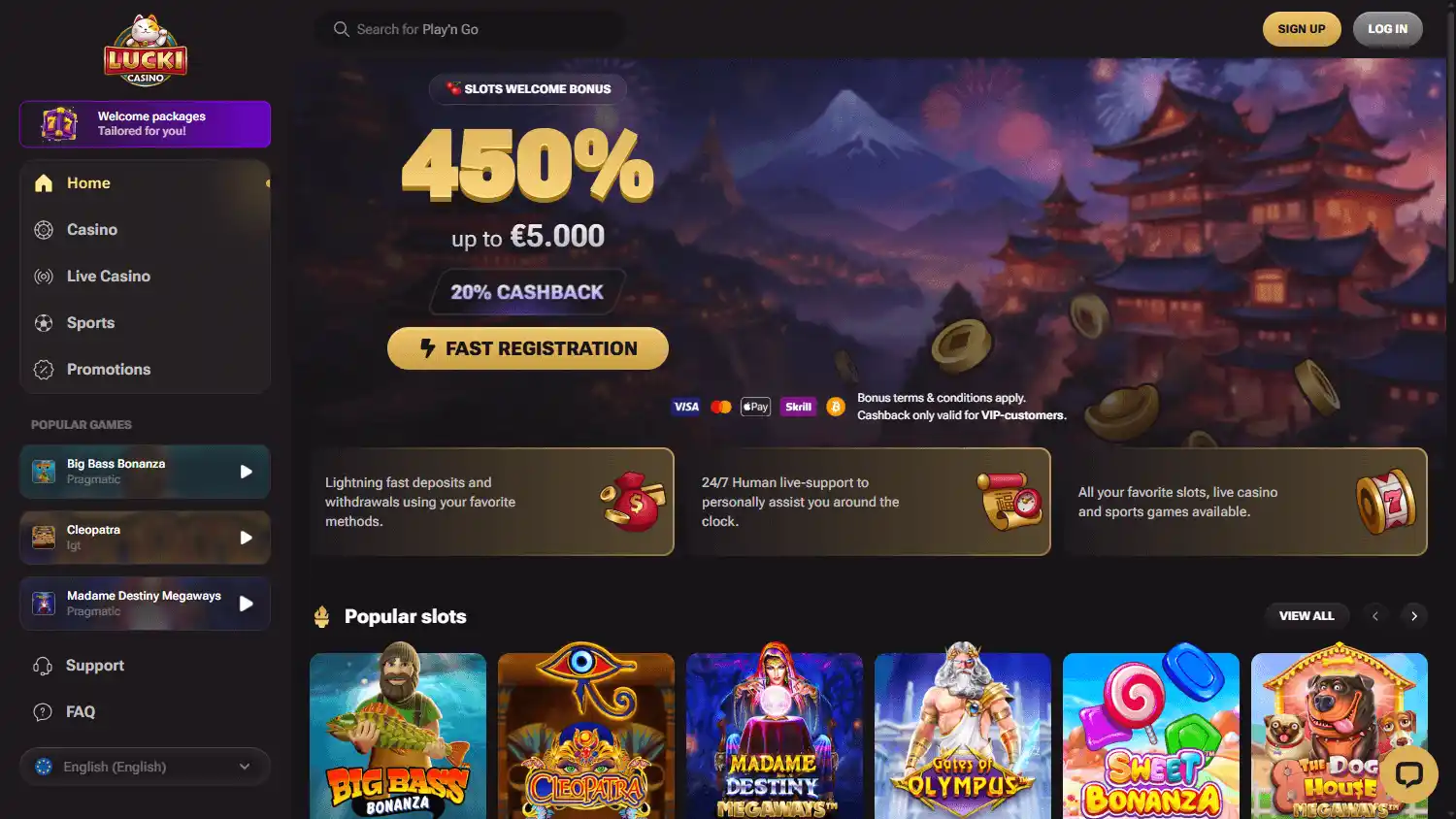 Lucki Casino screenshot 1