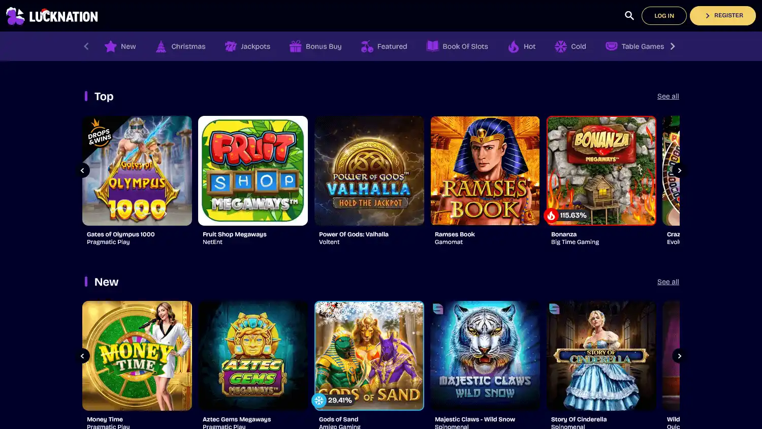LuckNation Casino screenshot 1