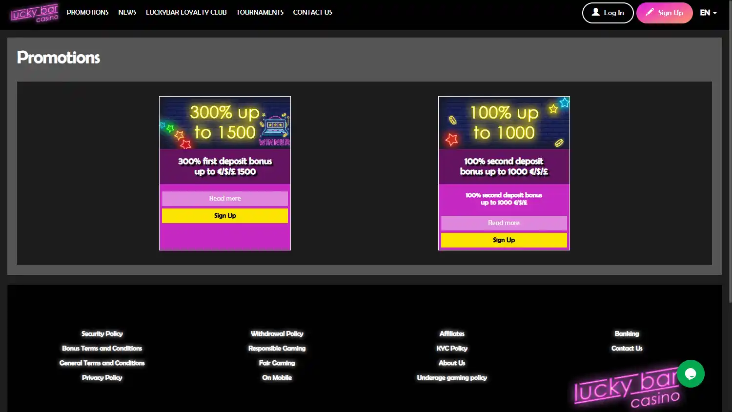 Lucky Bar Casino screenshot 2