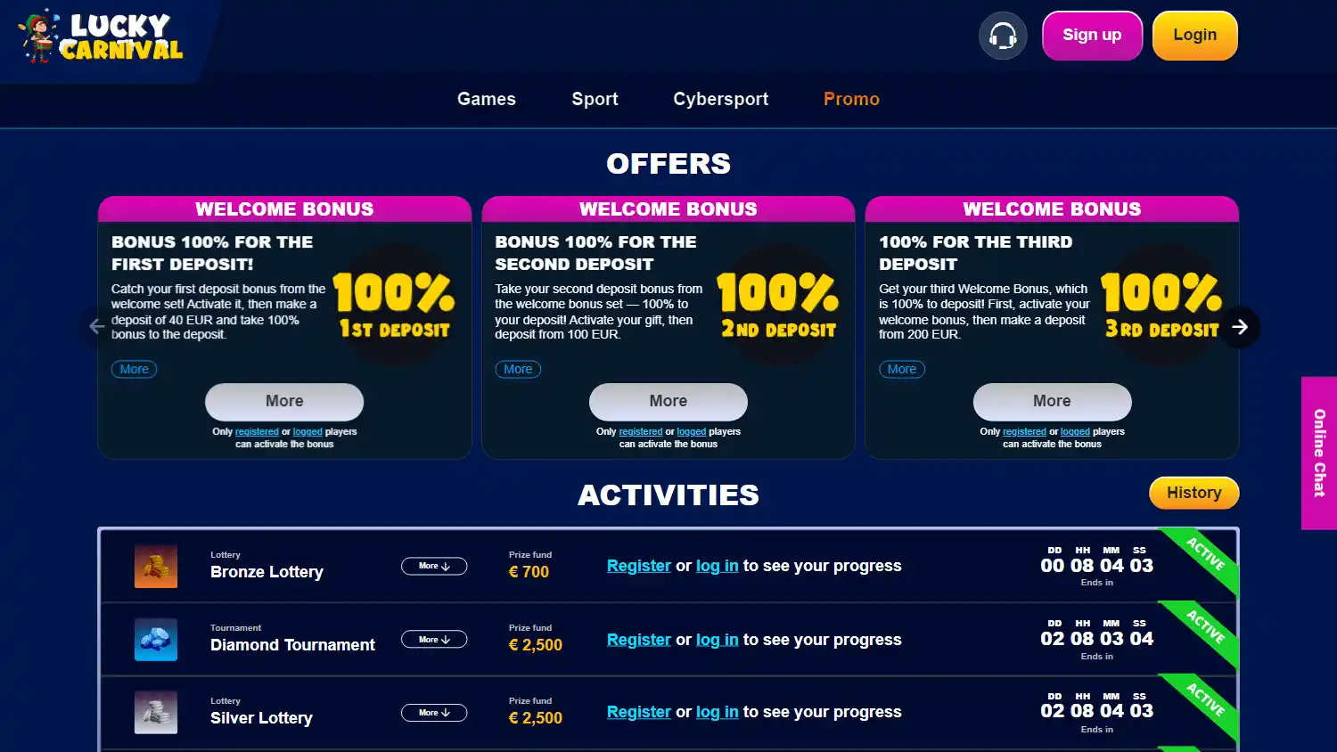Lucky Carnival Casino screenshot 2