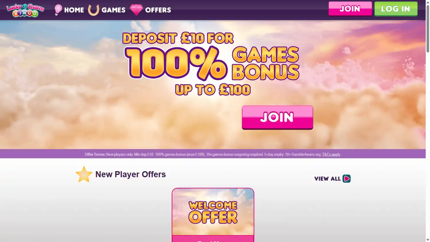Lucky Charm Bingo Casino screenshot 1