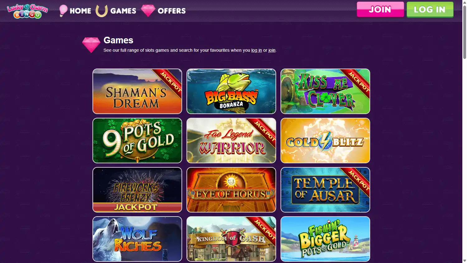 Lucky Charm Bingo Casino screenshot 2