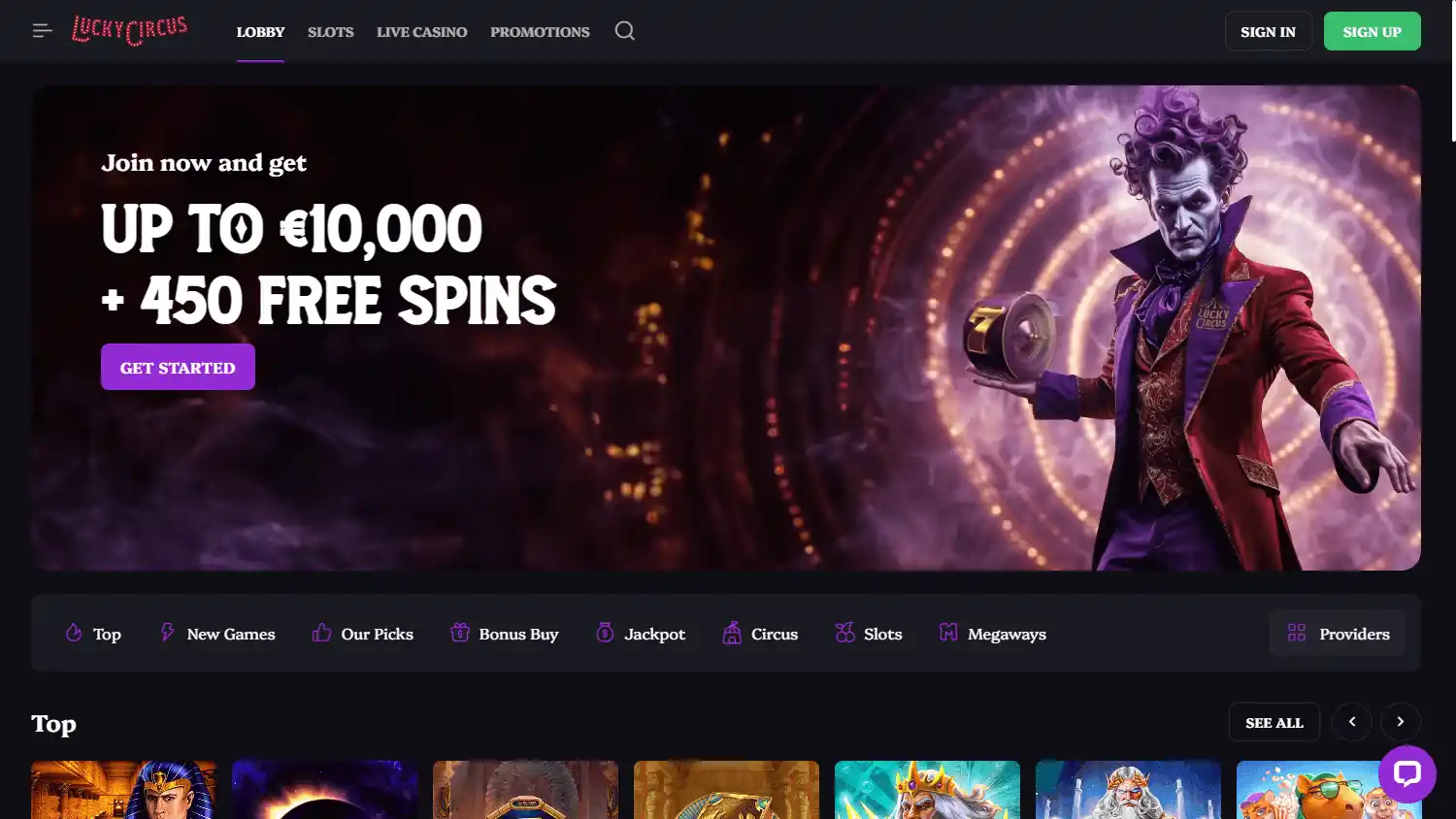 Lucky Circus Casino screenshot 1