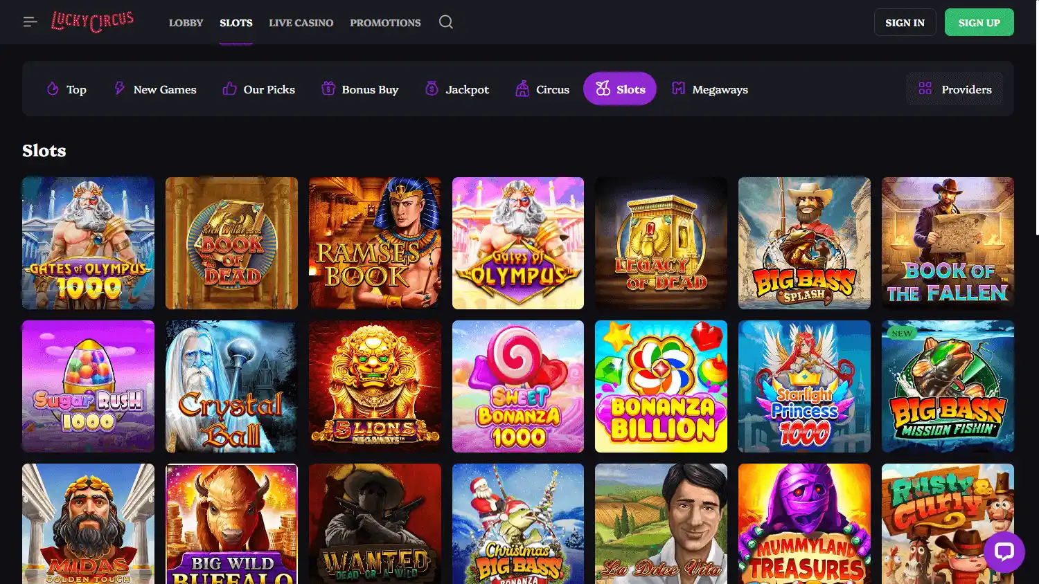 Lucky Circus Casino screenshot 2