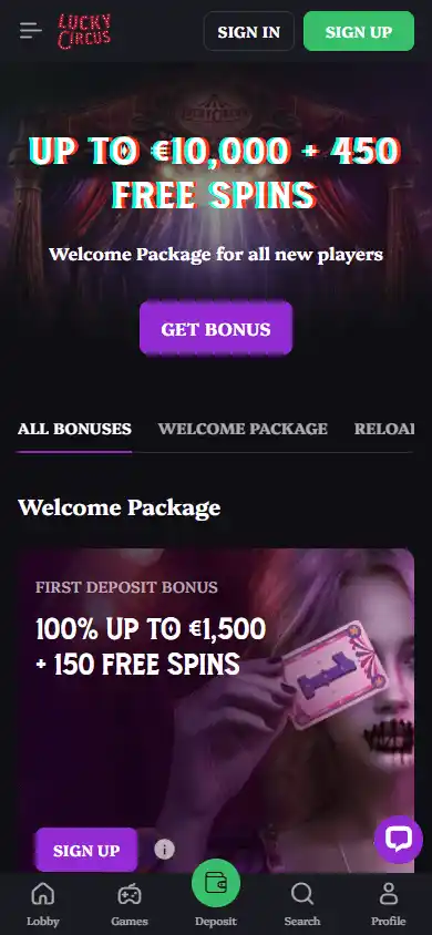 Lucky Circus Casino screenshot 6