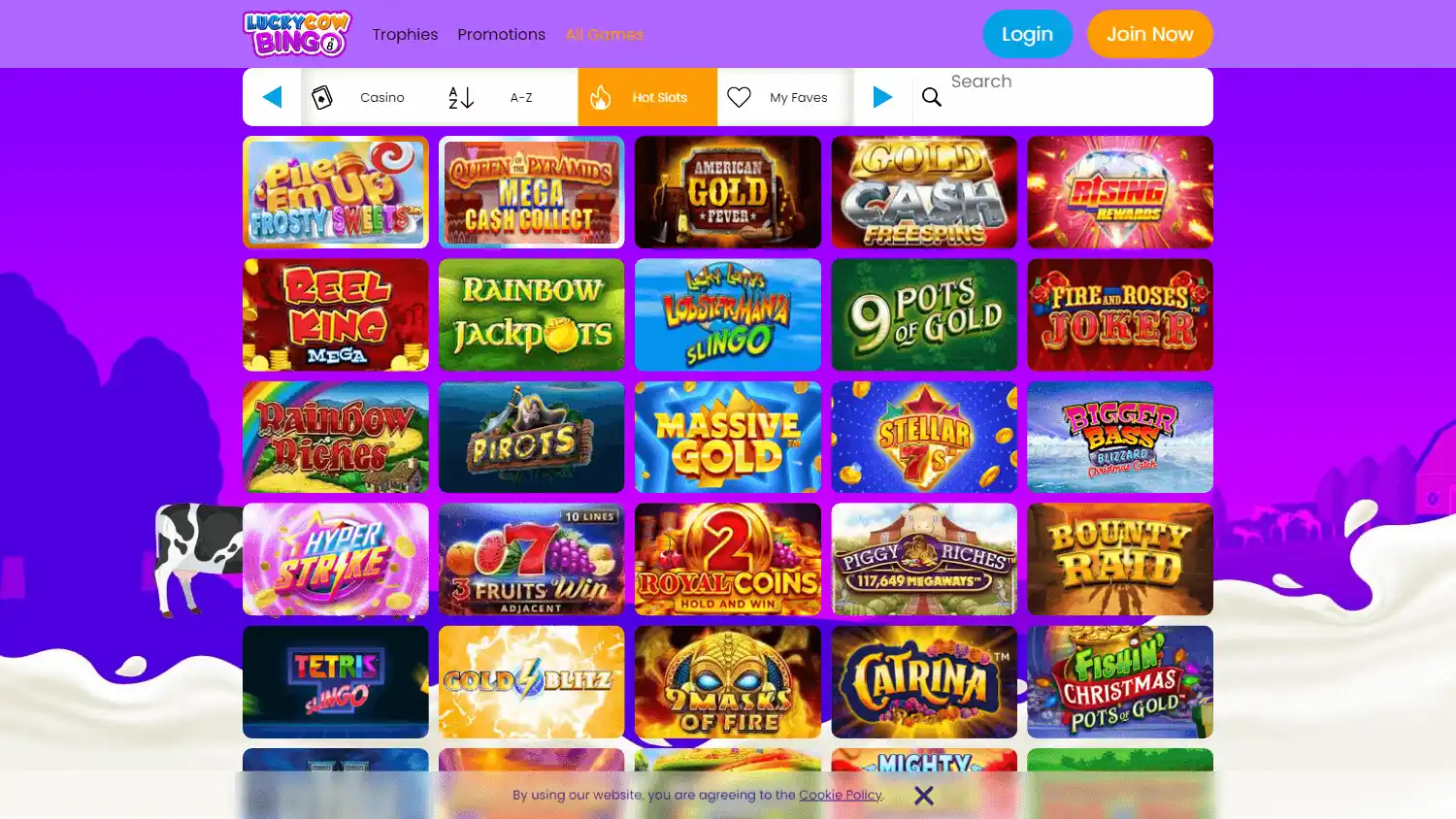 Lucky Cow Bingo Casino screenshot 2