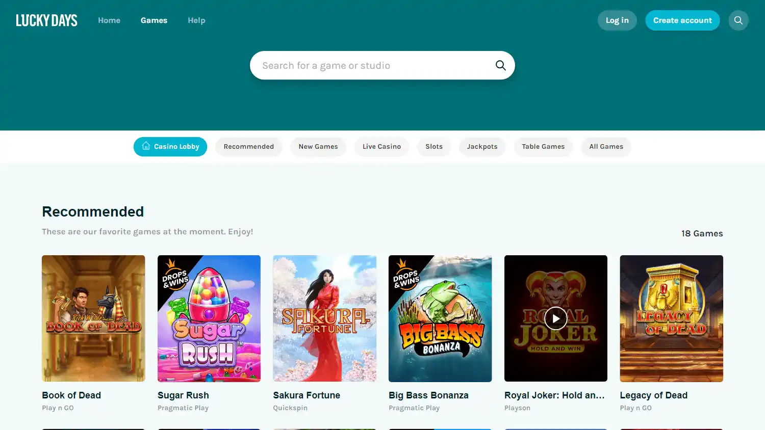 Lucky Days Casino screenshot 2