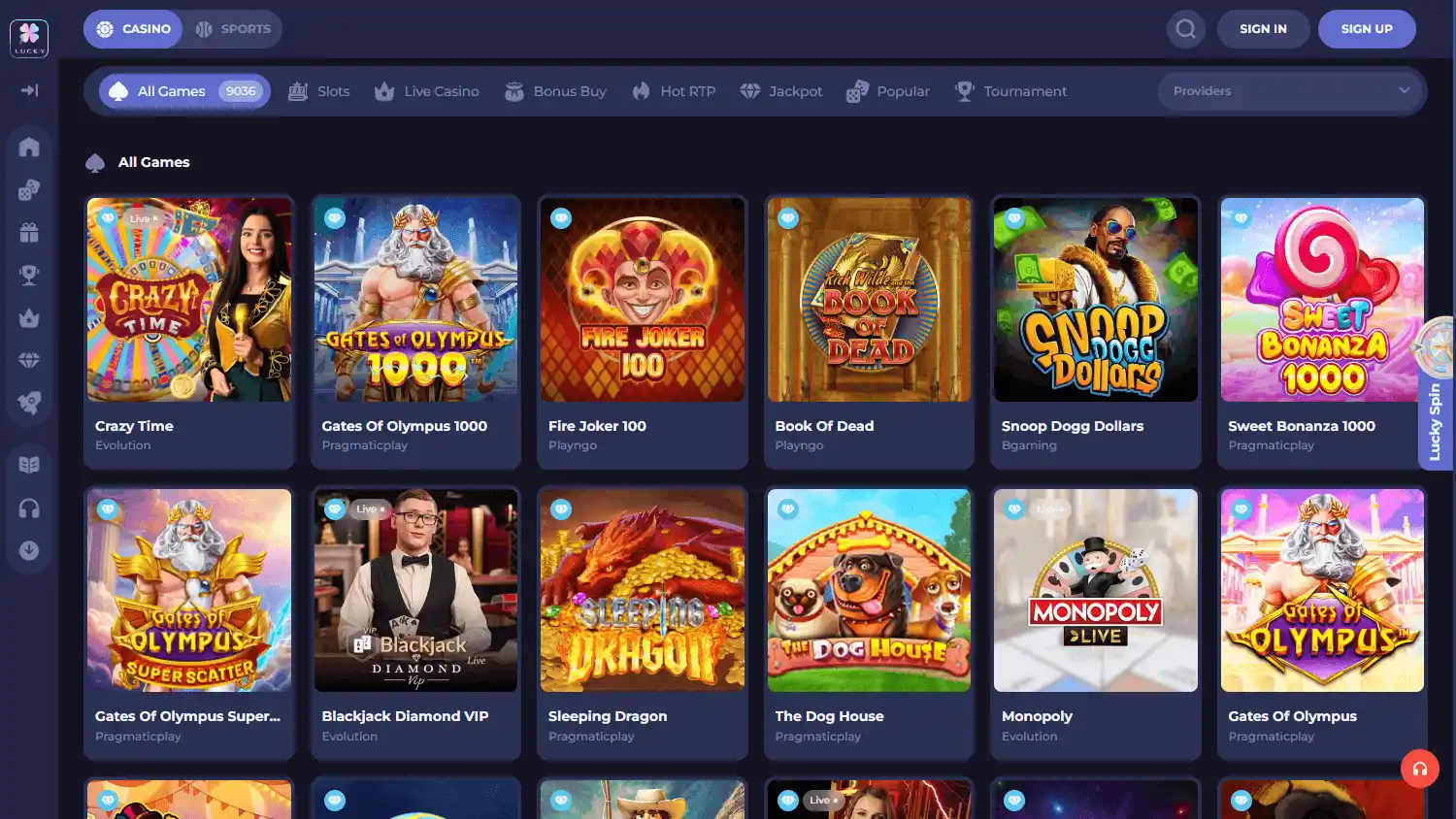Lucky Friends Casino screenshot 2