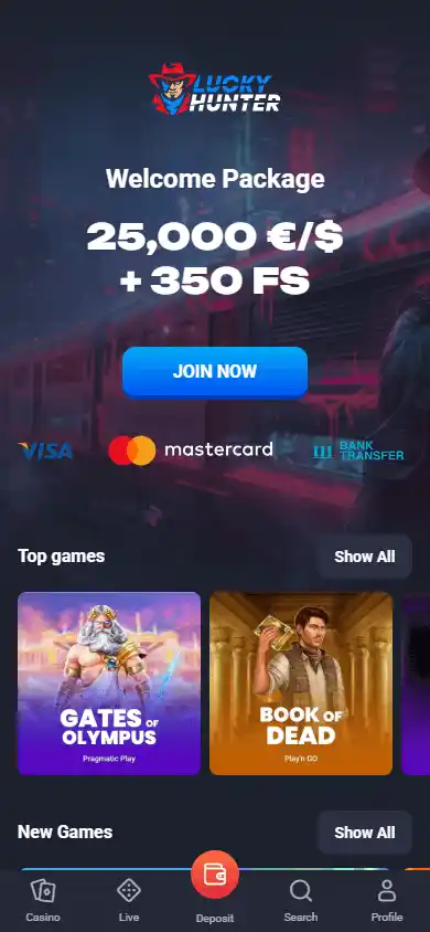 Lucky Hunter Casino screenshot 4