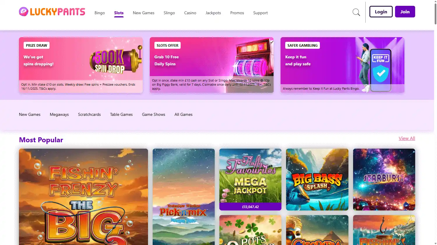 Lucky Pants Bingo Casino screenshot 2