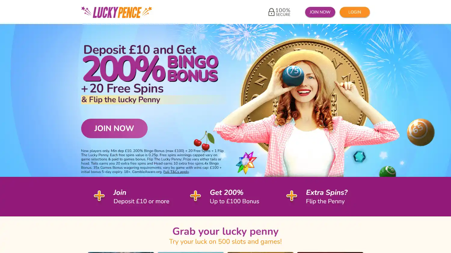 Lucky Pence Casino screenshot 1
