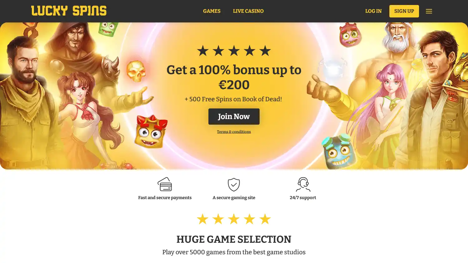 Lucky Spins Casino screenshot 1