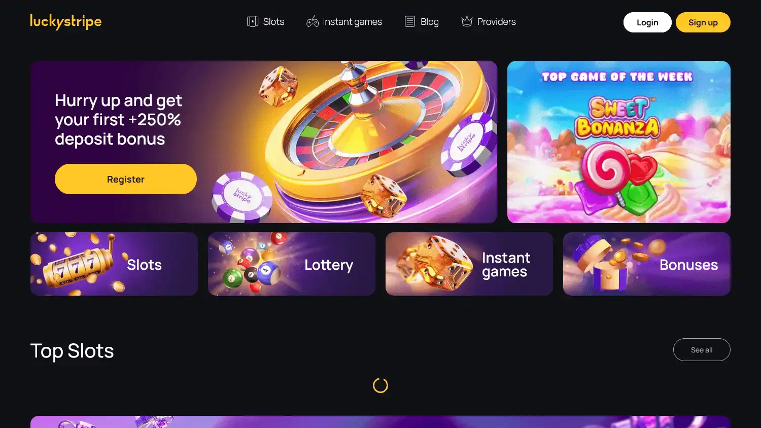 Lucky Stripe Casino screenshot 1