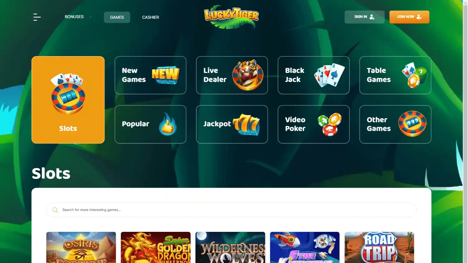 Lucky Tiger Casino screenshot 2