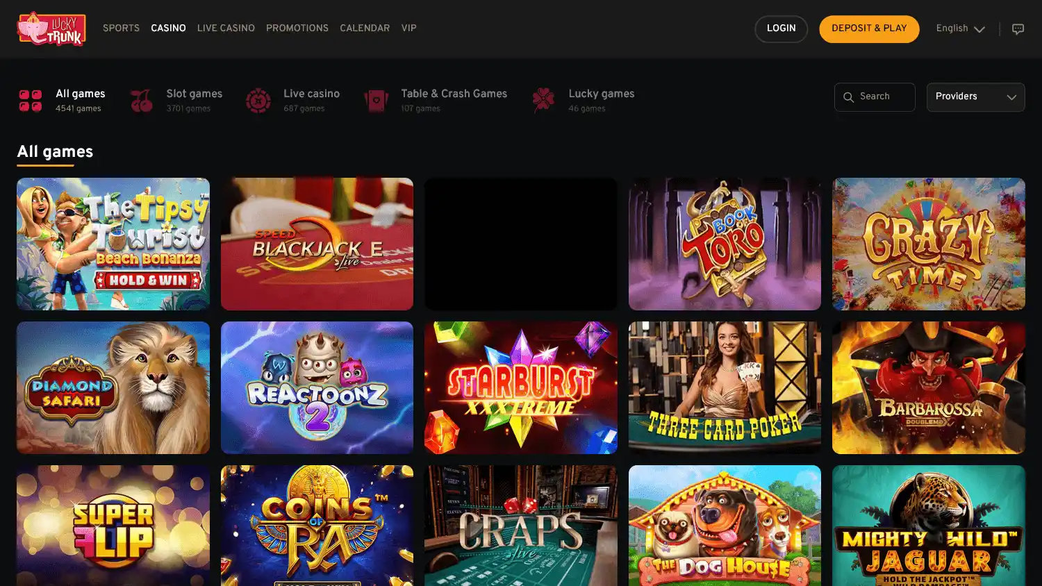 Lucky Trunk Casino screenshot 1