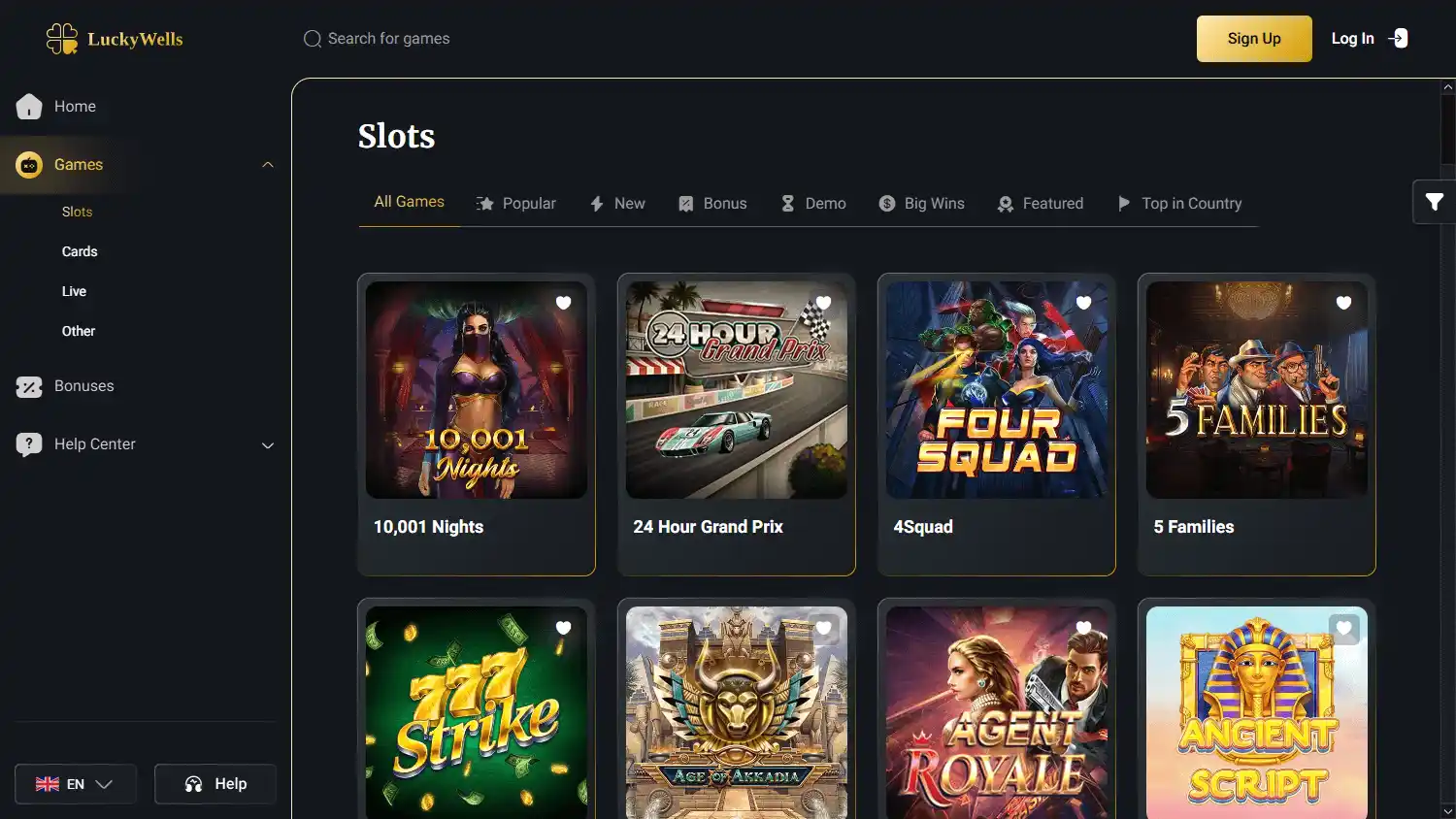 Lucky Wells Casino screenshot 2