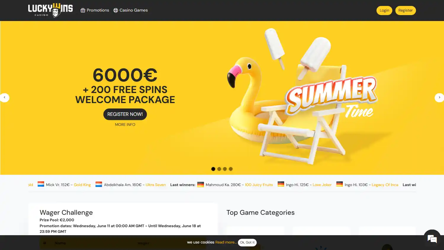 Lucky Wins Casino screenshot 1
