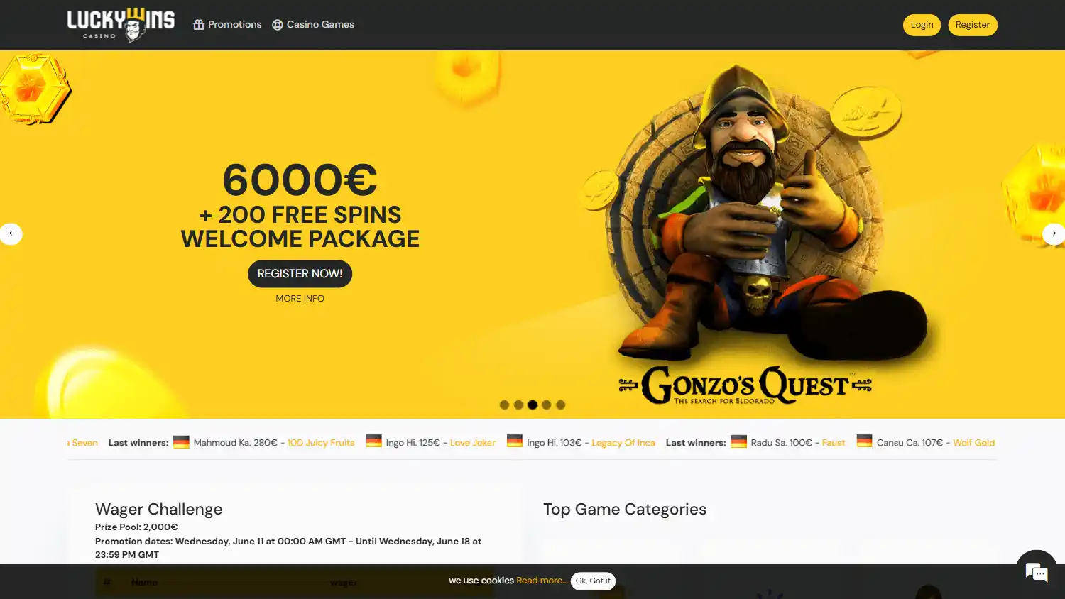 Lucky Wins Casino screenshot 2
