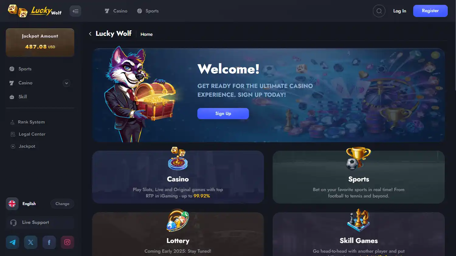 Lucky Wolf Casino screenshot 1