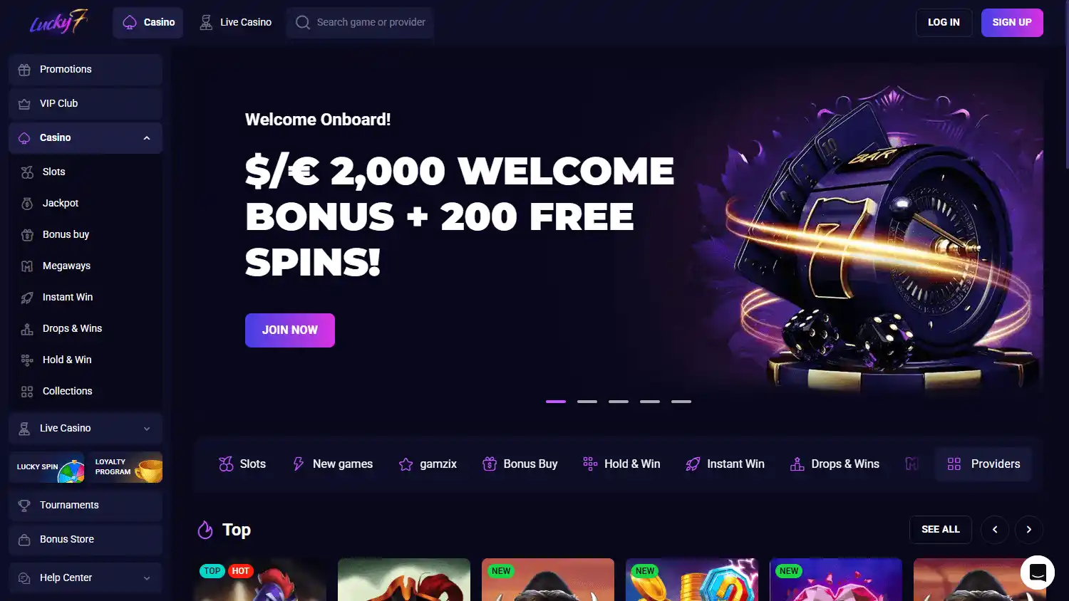 Lucky7even Casino screenshot 1