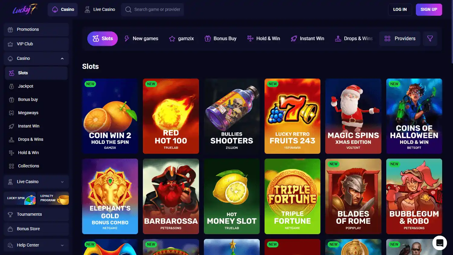 Lucky7even Casino screenshot 2