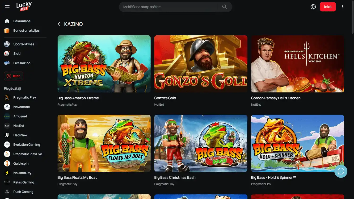 Luckybet.lv Casino screenshot 2