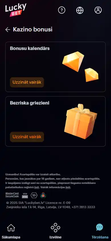 Luckybet.lv Casino screenshot 6