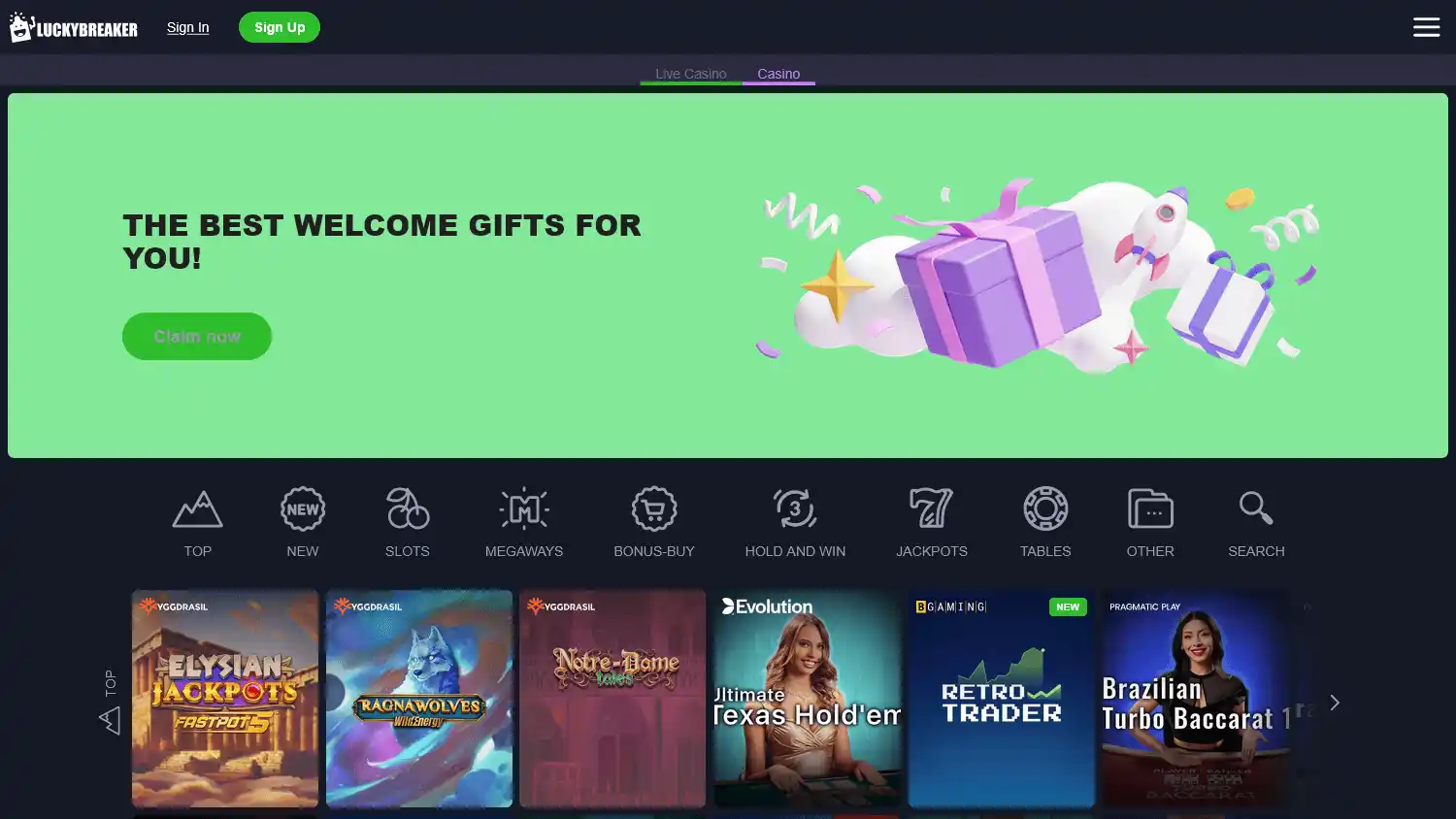 Luckybreaker Casino screenshot 1
