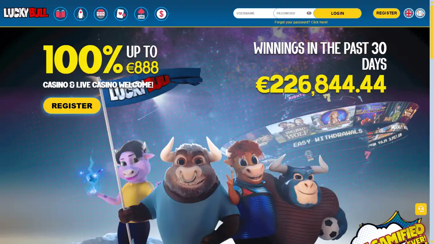 LuckyBull Casino screenshot 1