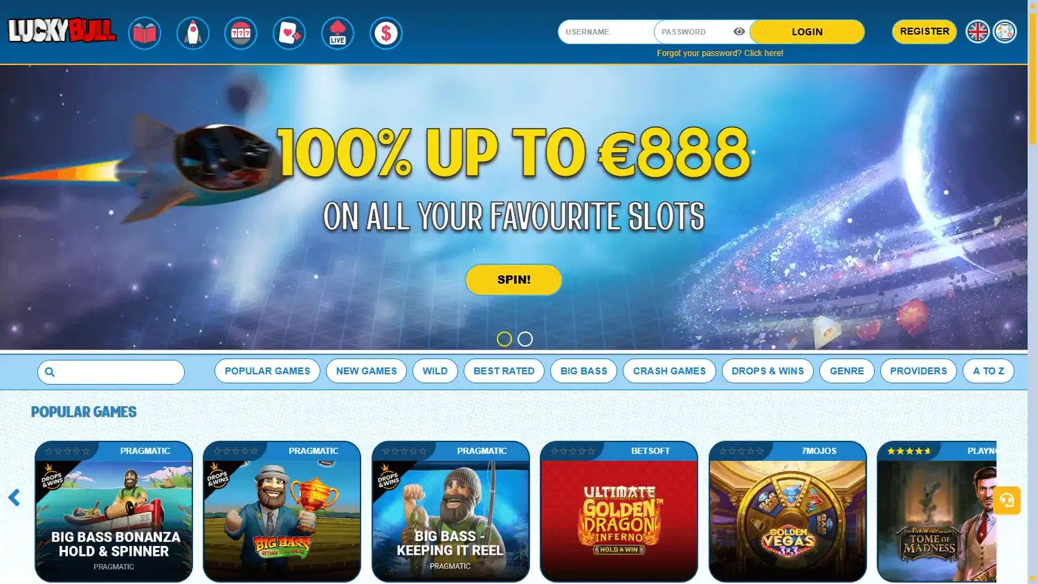 LuckyBull Casino screenshot 2