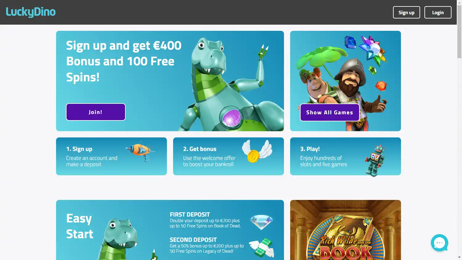 LuckyDino Casino screenshot 1