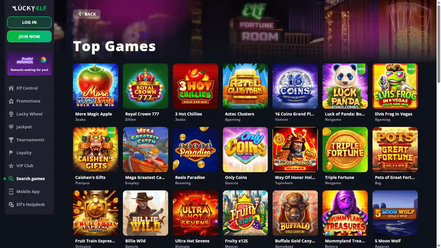LuckyElf Casino screenshot 2