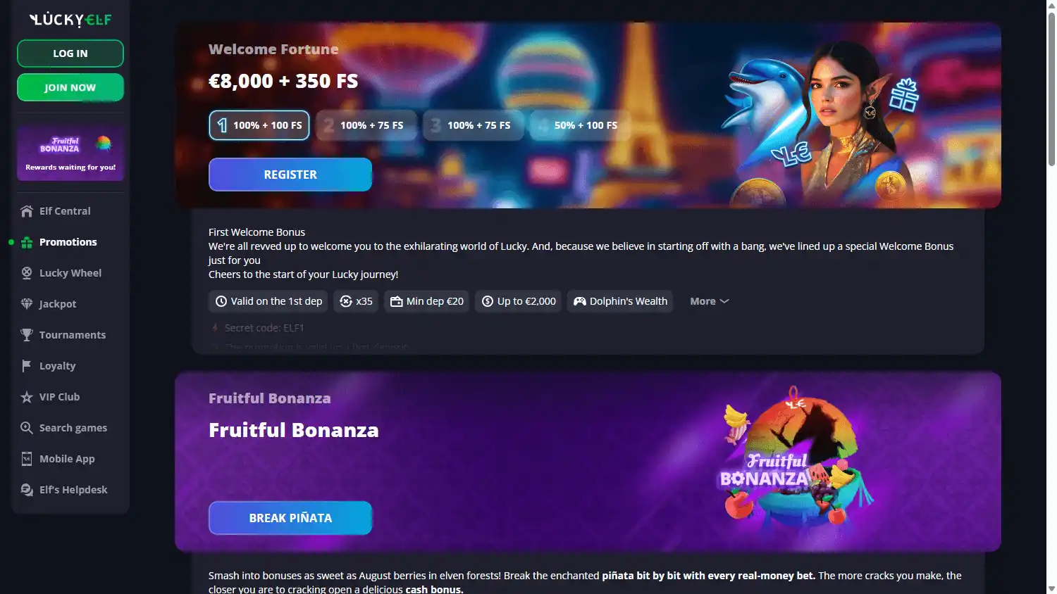 LuckyElf Casino screenshot 3