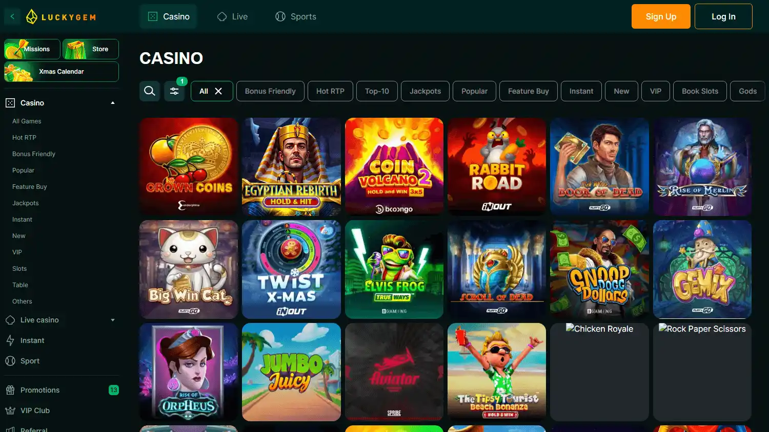 Luckygem Casino screenshot 1