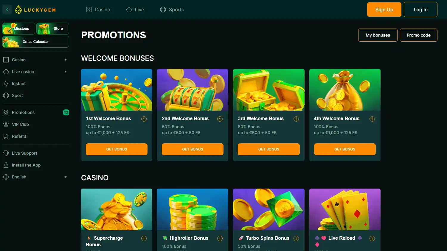 Luckygem Casino screenshot 2