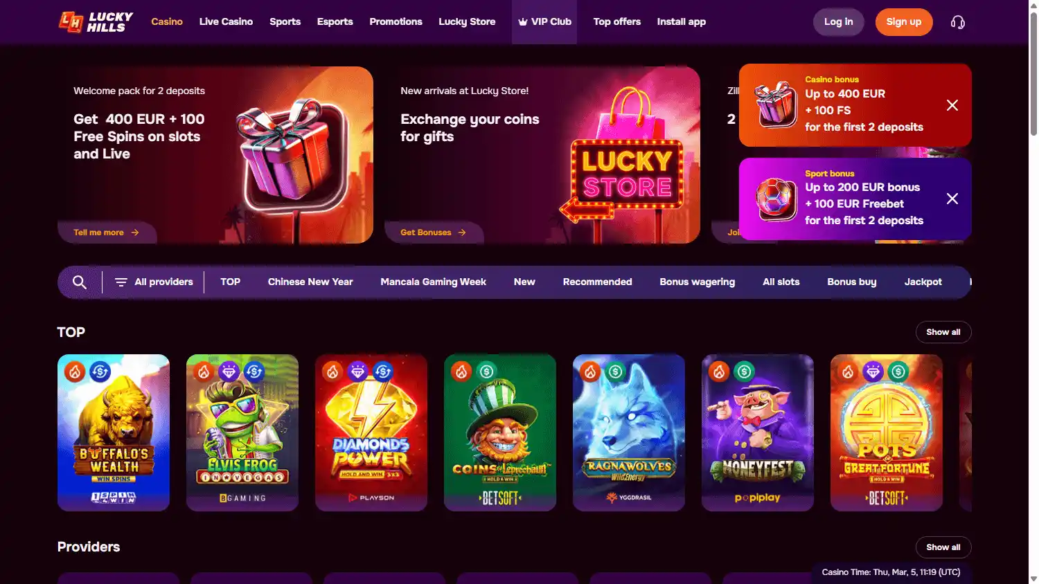 LuckyHills Casino screenshot 2