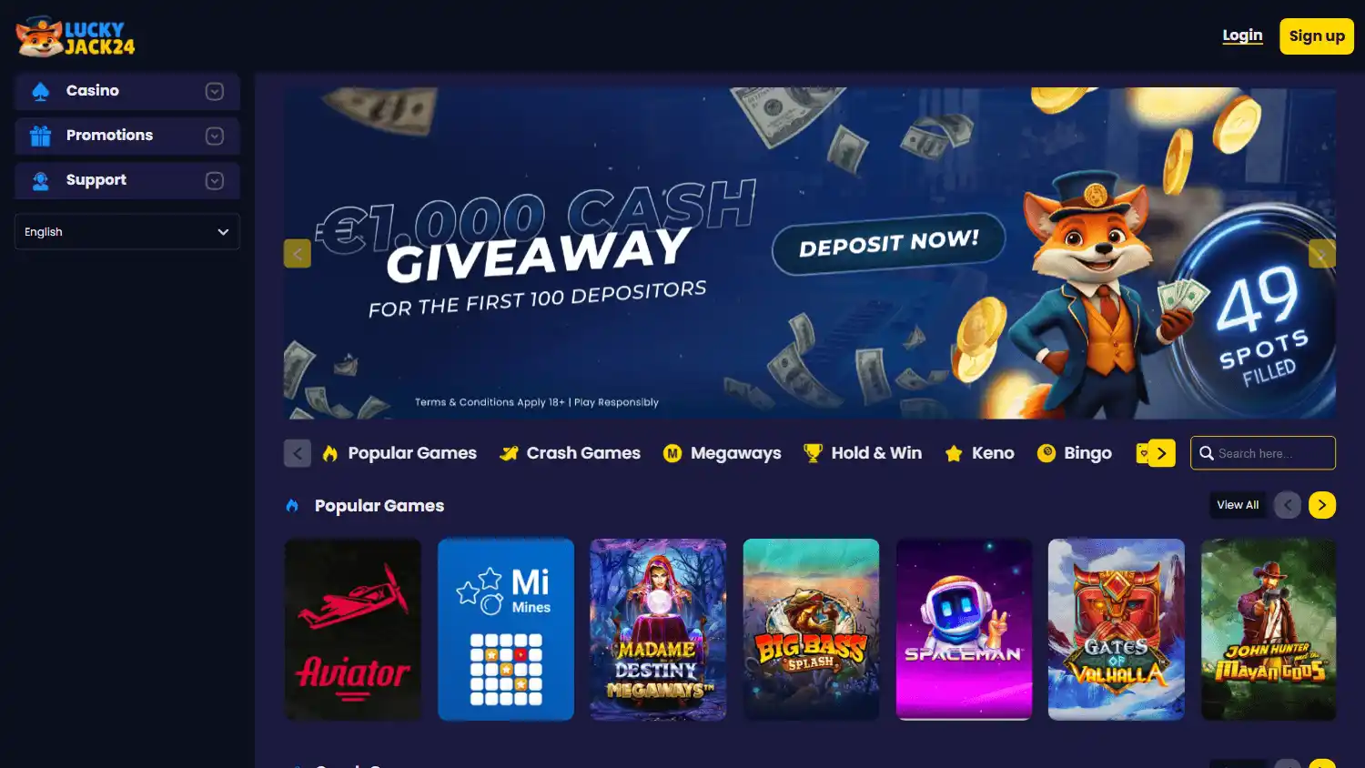 LuckyJack24 Casino screenshot 1