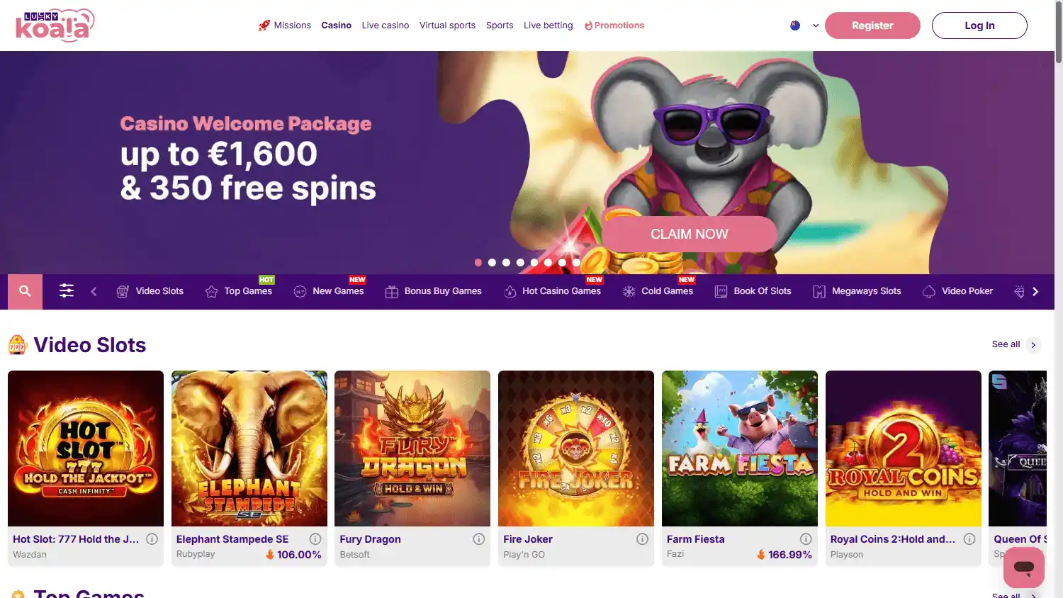 LuckyKoala Casino screenshot 2