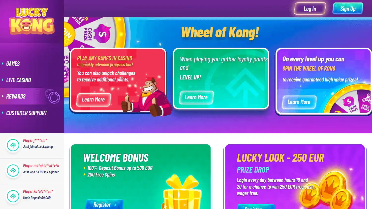 LuckyKong Casino screenshot 3