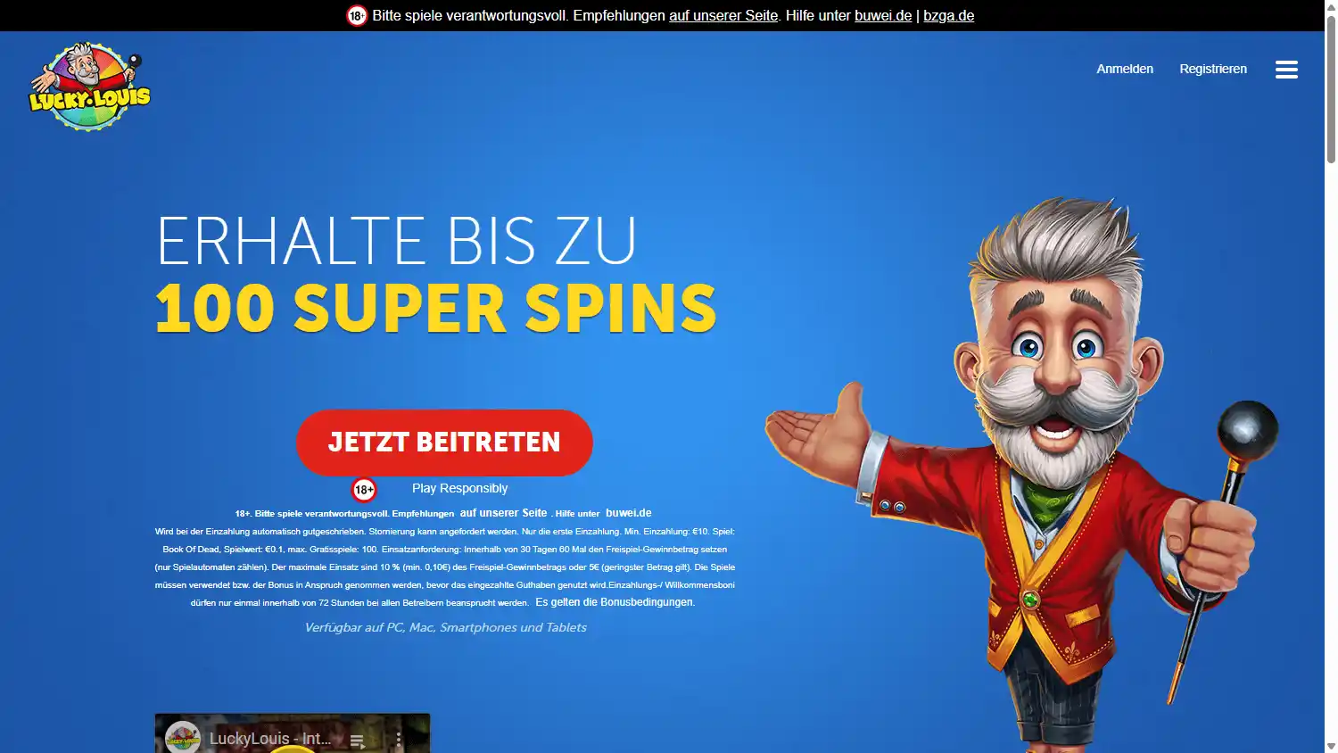 LuckyLouis Casino DE screenshot 1