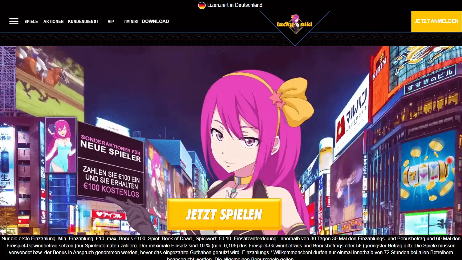 LuckyNiki Casino DE screenshot 1
