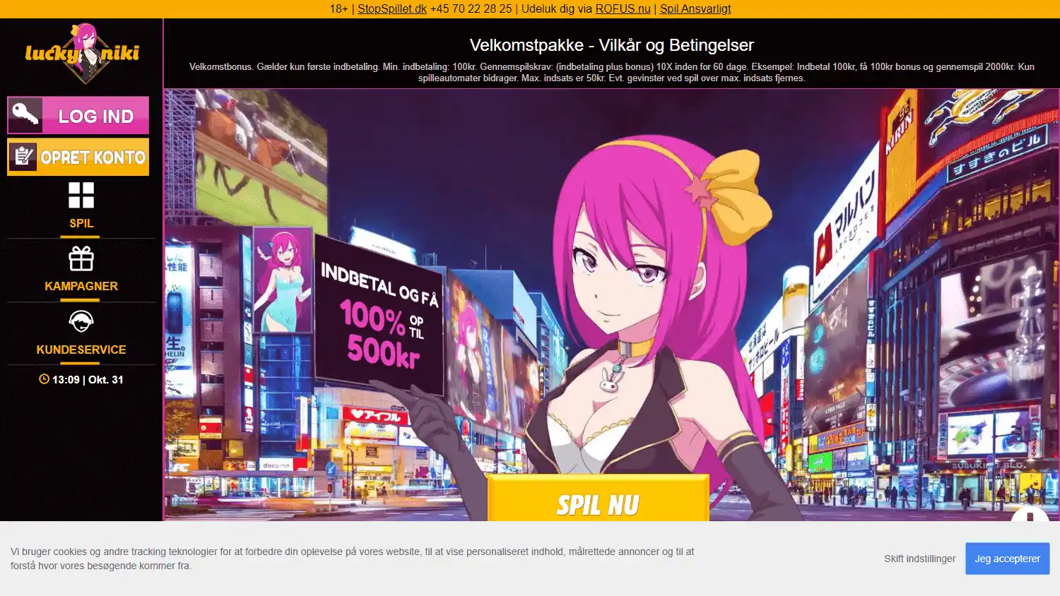 LuckyNiki Casino DK screenshot 1