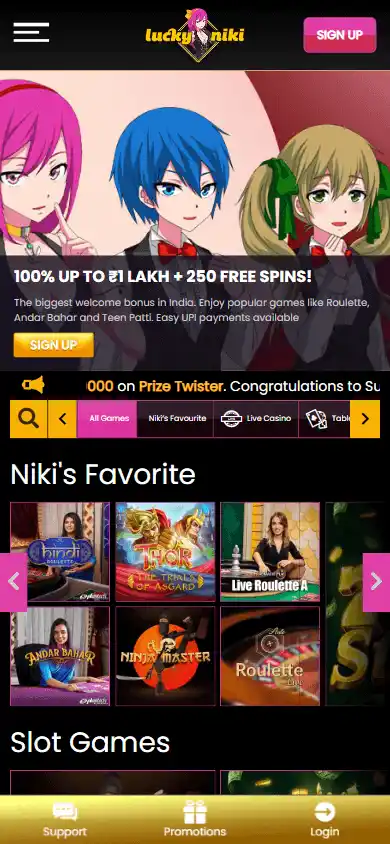 LuckyNiki Casino IN screenshot 5