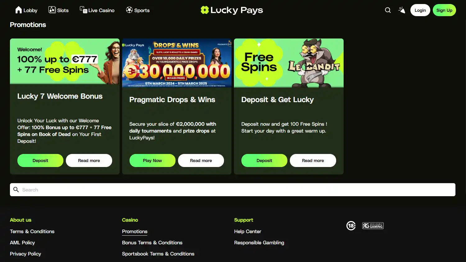 Lucky Pays Casino screenshot 3