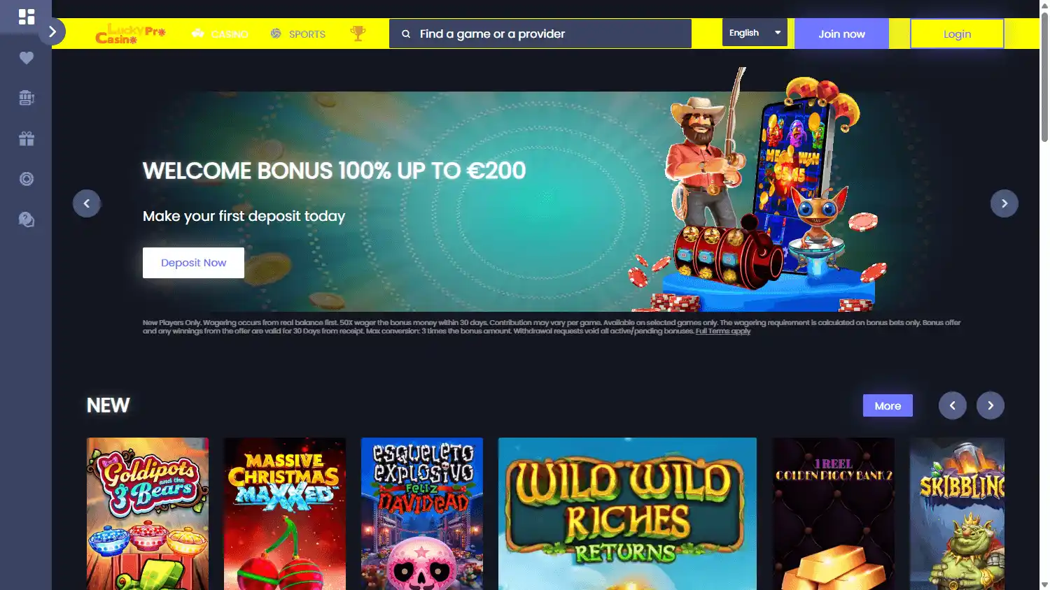 LuckyProCasino screenshot 1