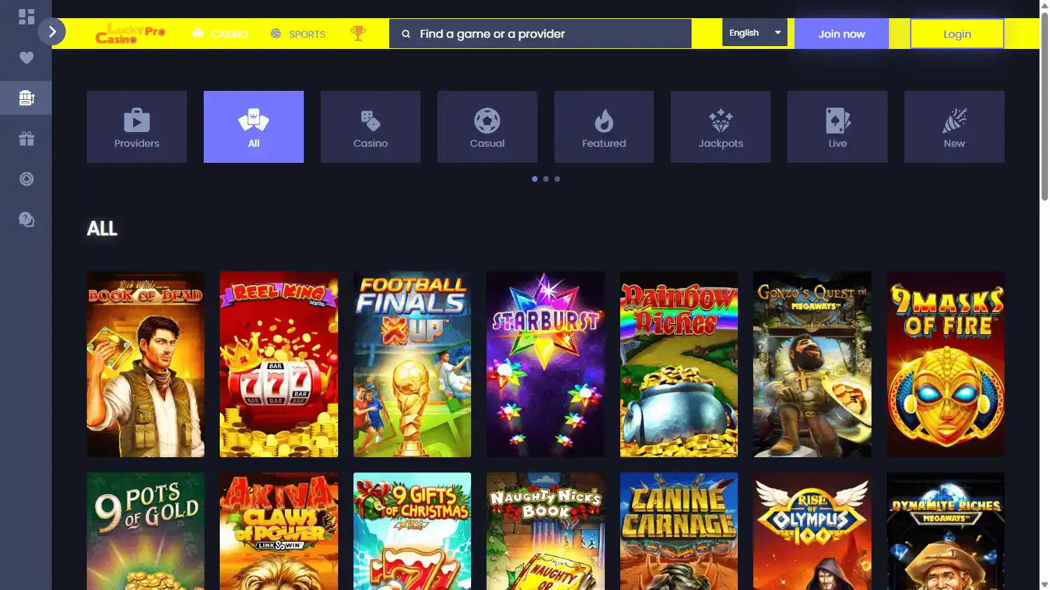 LuckyProCasino screenshot 2
