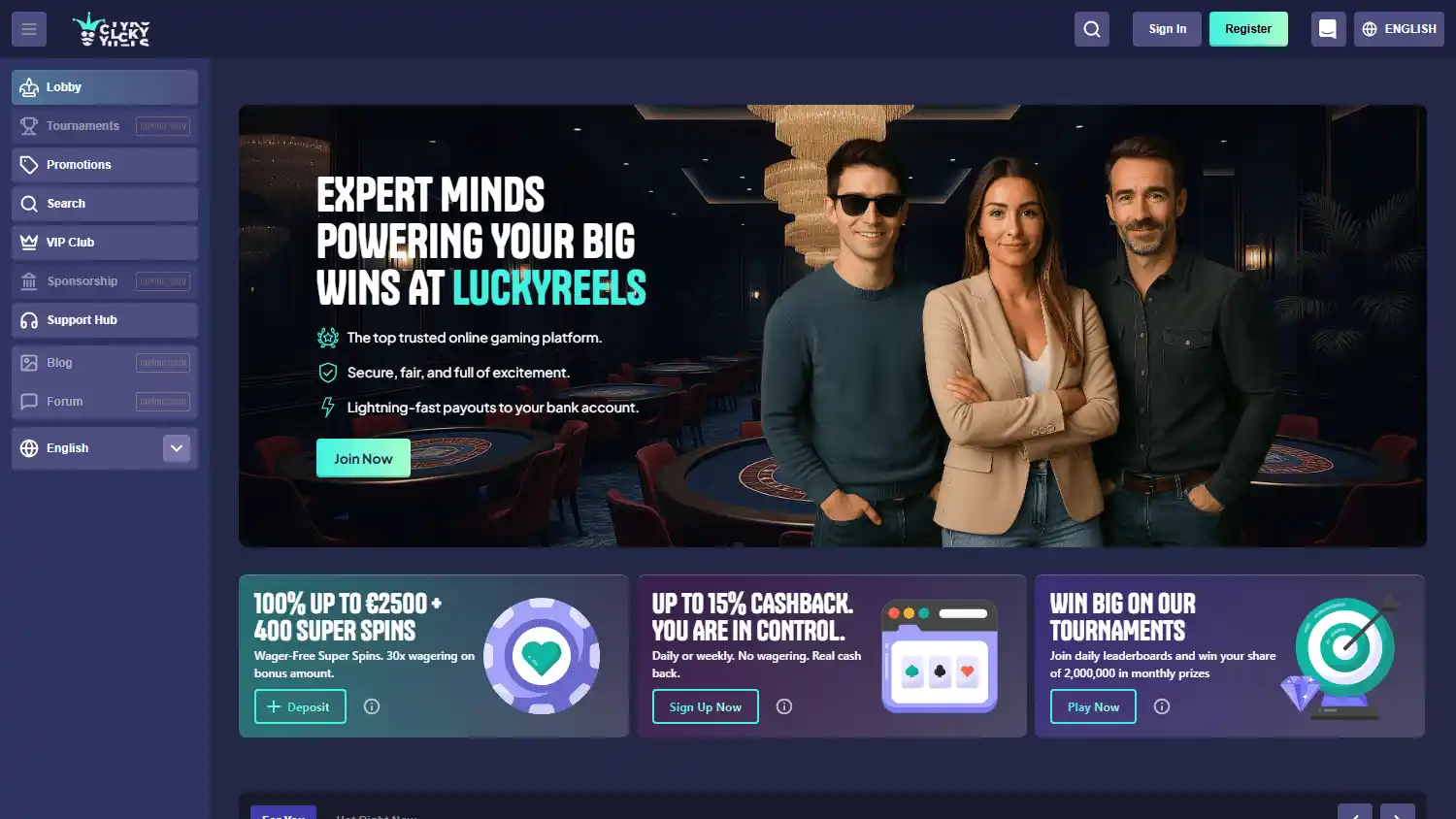 LuckyReels Casino screenshot 1