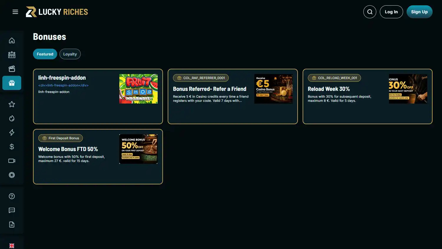 Lucky Riches Casino screenshot 3